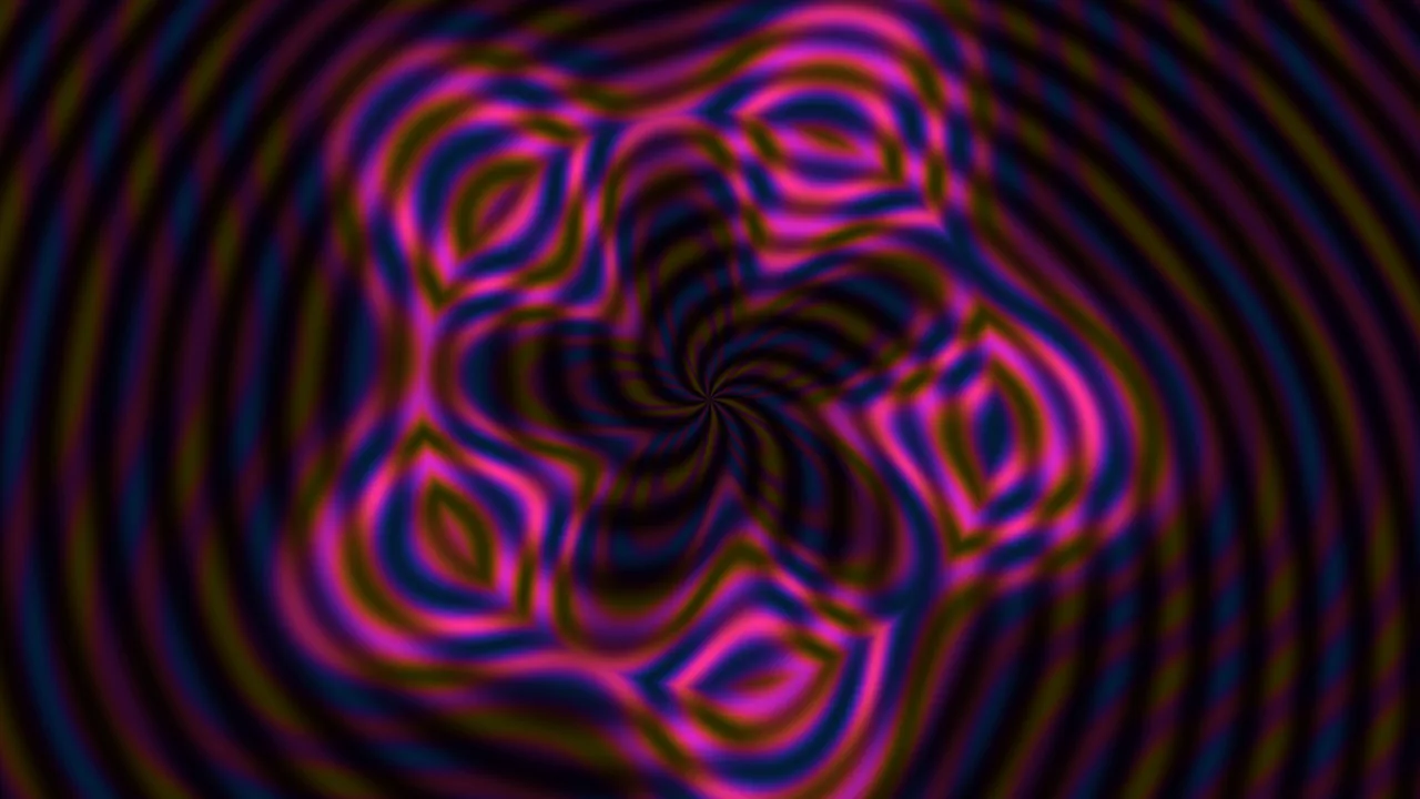 Abstract Neon Color Wave Interference Spiral 4K Wallpaper