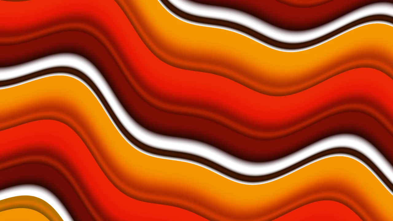 Abstract Red Orange and Gold Wave Bands 4K Wallpaper