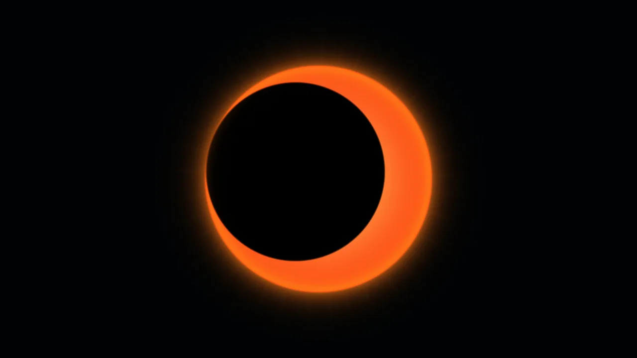 Glowing Orange Eclipse Ring on Black 4K Wallpaper
