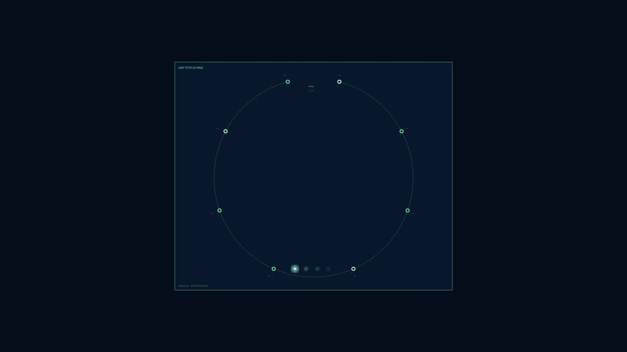 Unit Status Monitoring HUD with Circular Telemetry Ring - 4K Sci-Fi Wallpaper