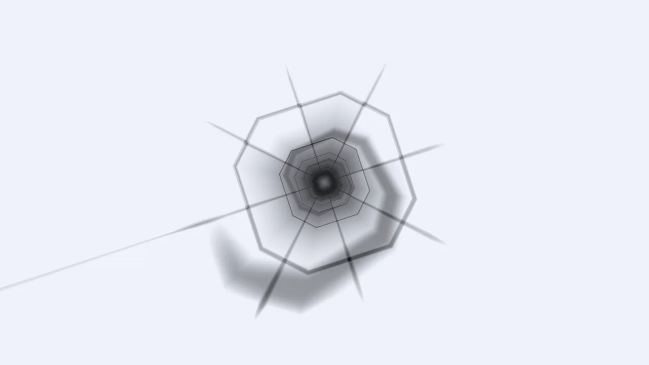 Concentric Octagonal Tunnel with Radial Lines 4K Wallpaper