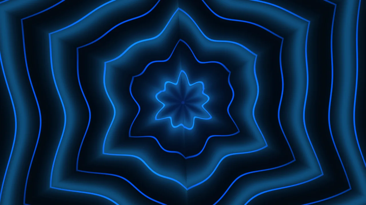 Electric Blue Concentric Geometric Tunnel 4K Wallpaper