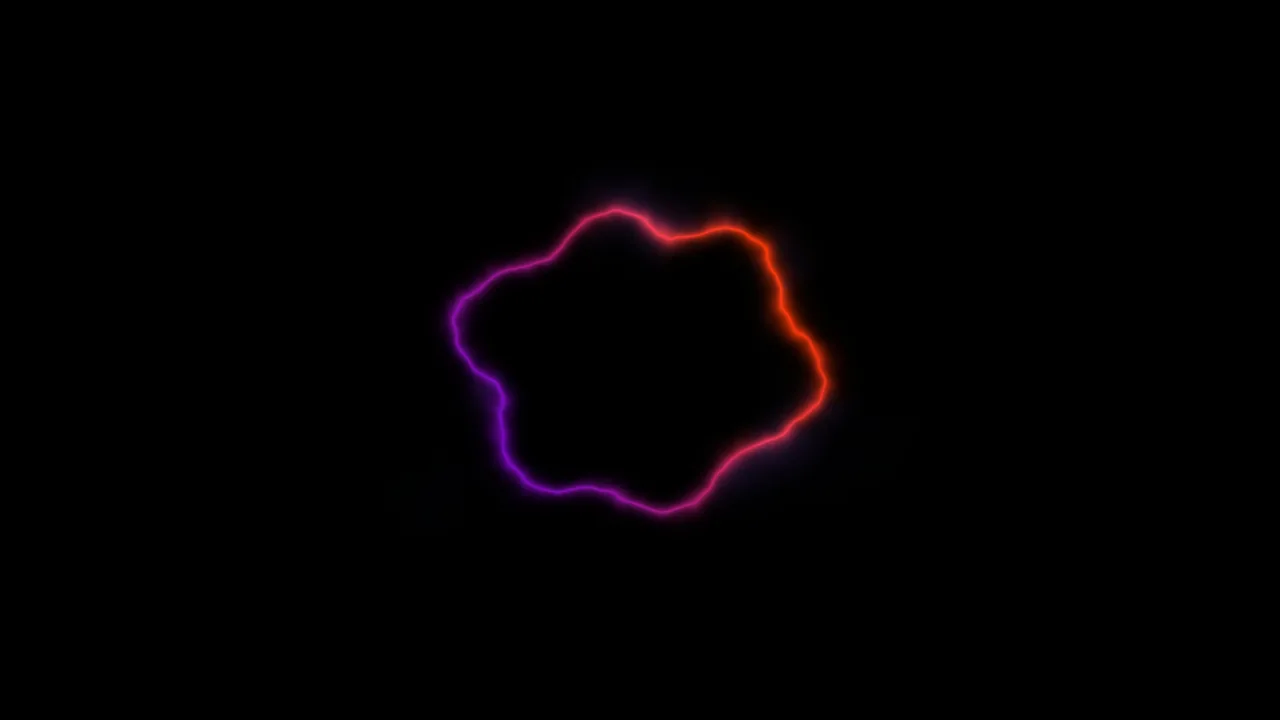 Purple and Orange Neon Contour on Black 4K Wallpaper