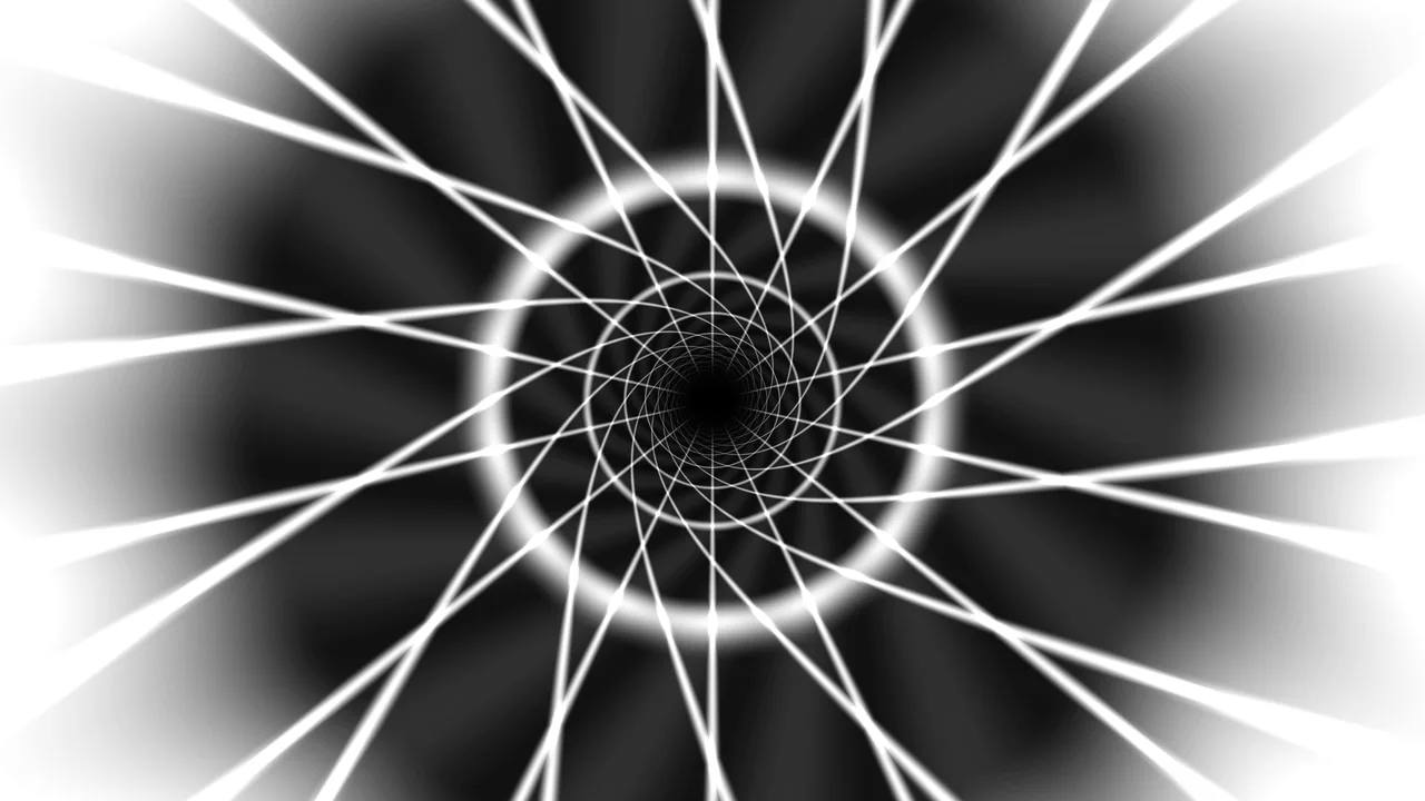 Black and White Radial Tunnel with Concentric Rings