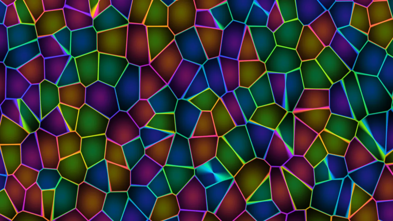Neon Fractured Polygon Mosaic 4K Wallpaper