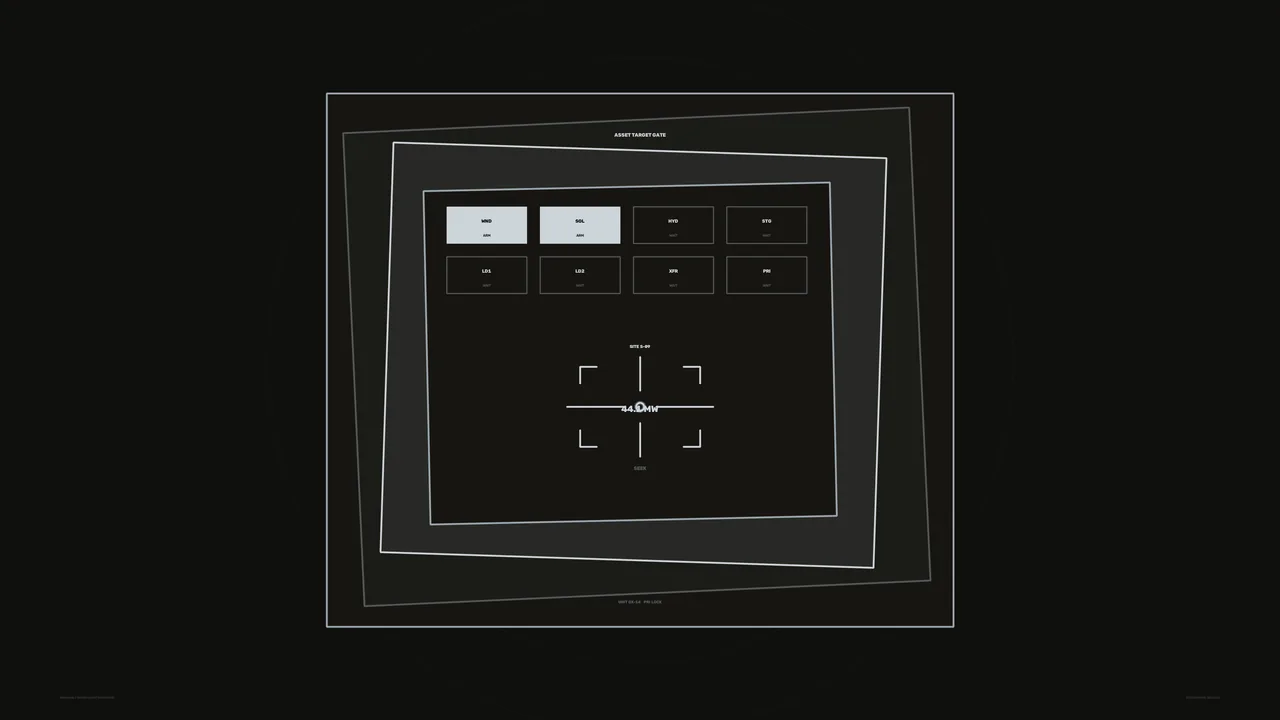Renewable Energy Asset Dashboard HUD 4K Wallpaper