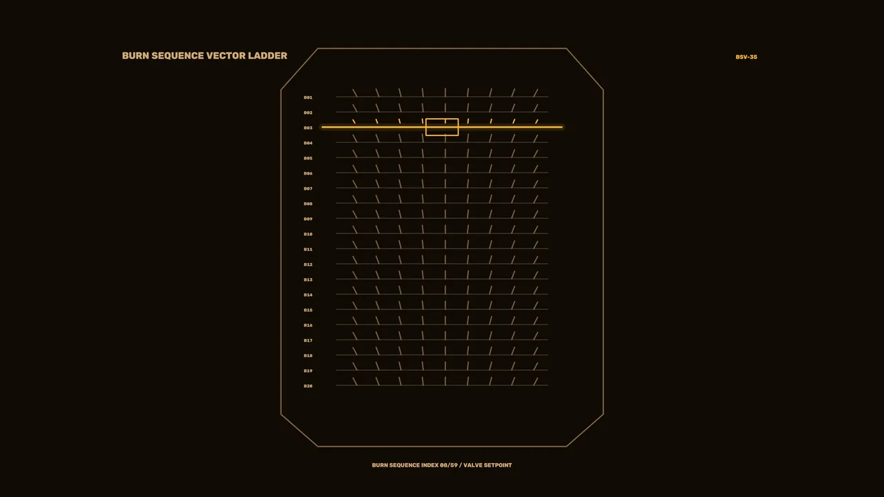 Amber Burn Sequence Vector Ladder HUD 4K Wallpaper