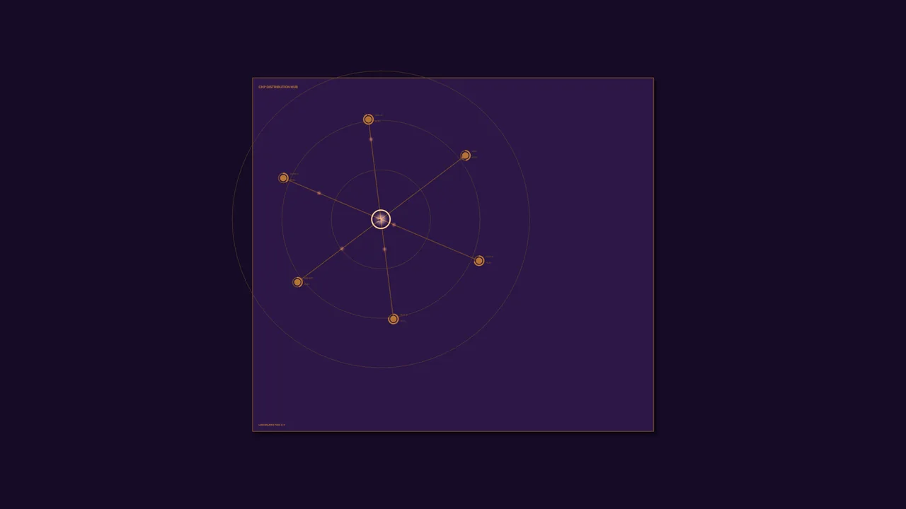Energy Distribution Radial Network HUD 4K Sci-Fi Wallpaper