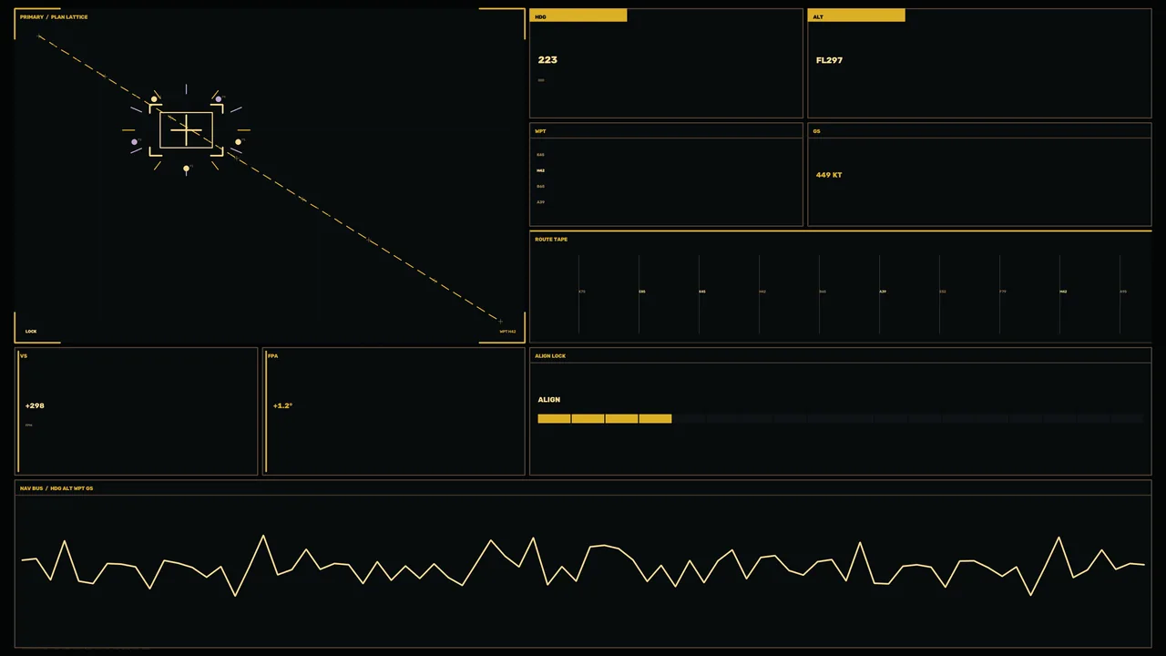 Sci-Fi Navigation HUD with Flight Telemetry 4K Wallpaper