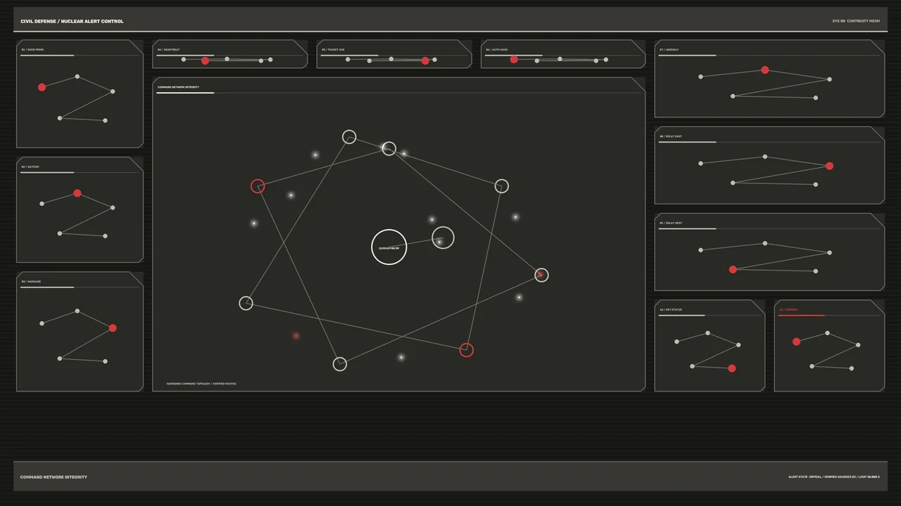 Fictional Network Topology HUD Dashboard 4K Wallpaper