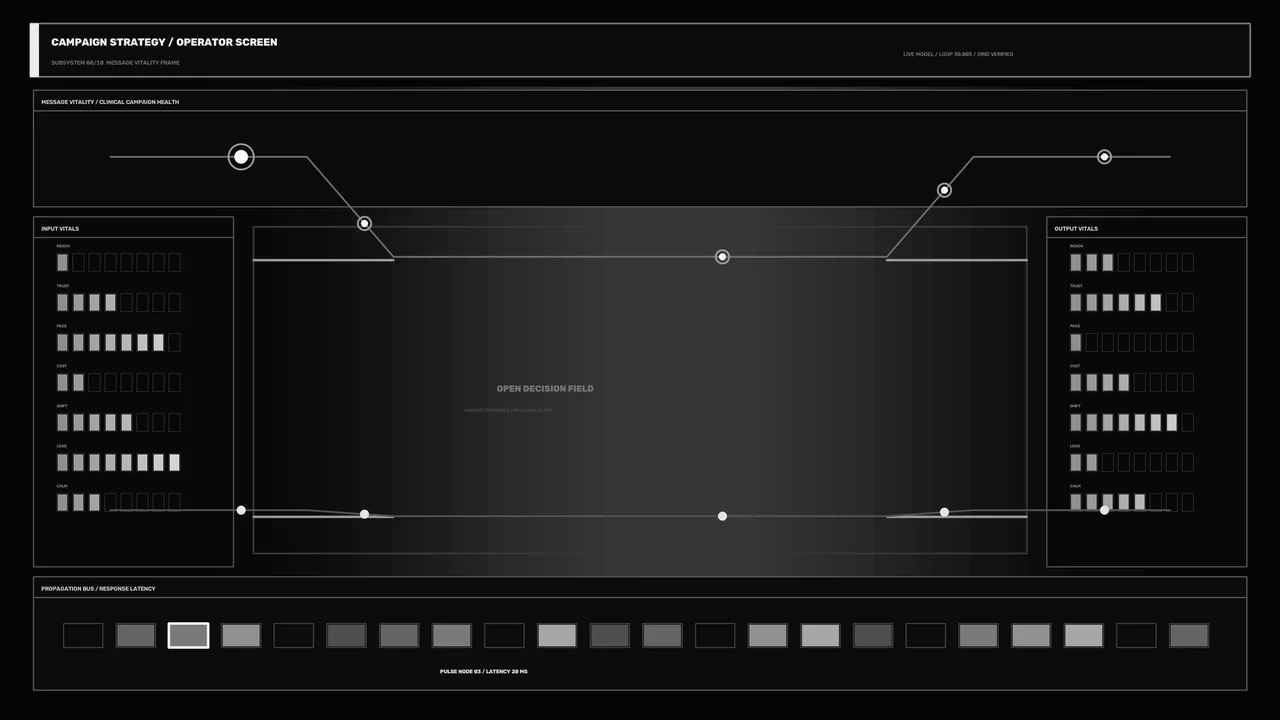 4K Sci-Fi Campaign Strategy Operator HUD with Telemetry Dashboard
