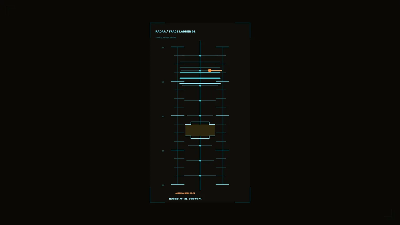 Radar Trace Ladder HUD 4K Sci-Fi Wallpaper