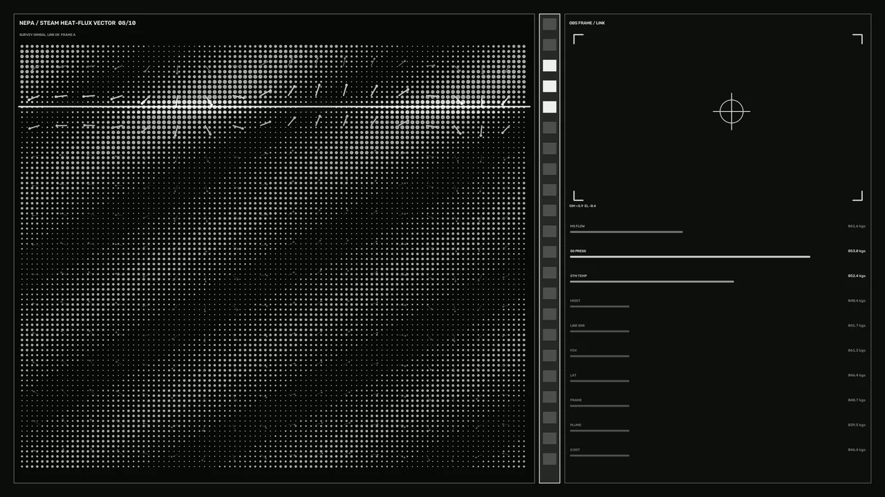Heat-Flux Telemetry HUD Dashboard 4K Sci-Fi Wallpaper
