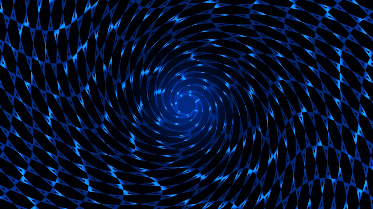 Blue Geometric Spiral Tunnel 4K Wallpaper