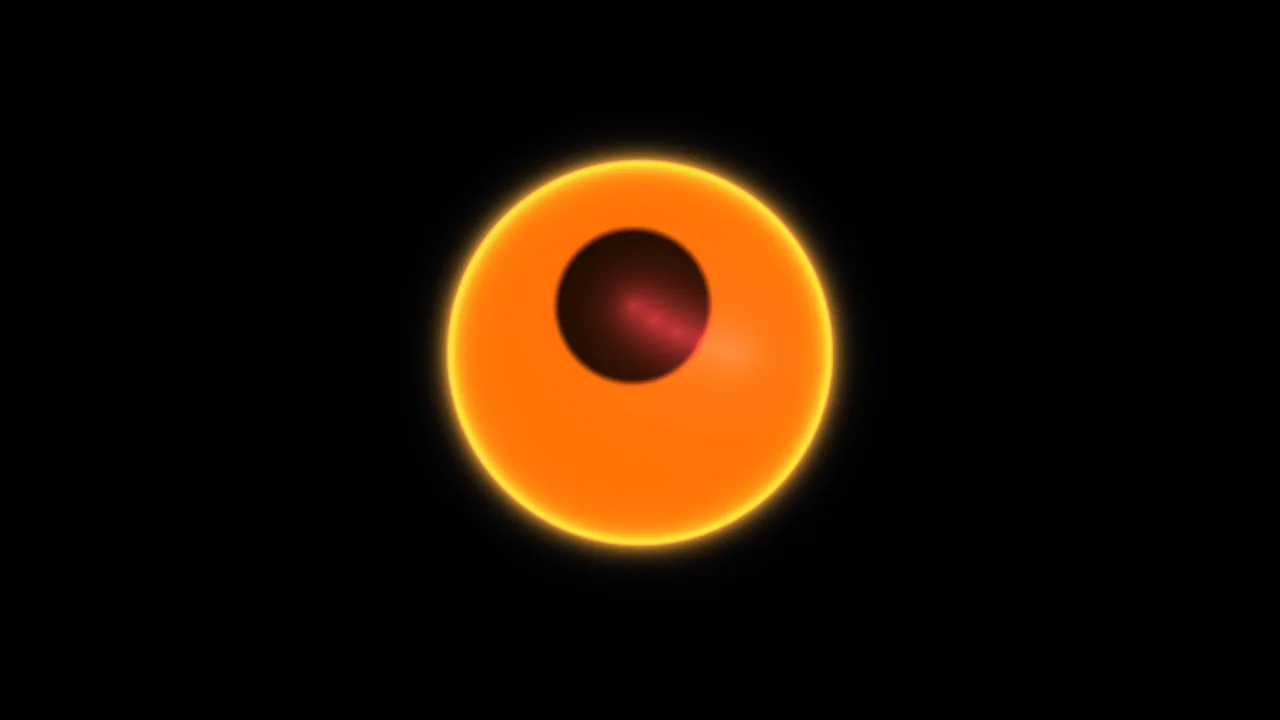 Glowing Orange Eclipse with Dark Center on Black