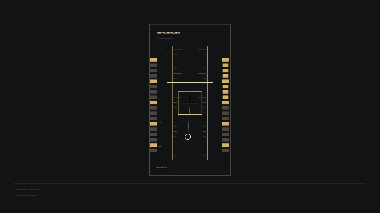 Route Target Ladder HUD with Gold Reticle — 4K Sci-Fi Wallpaper