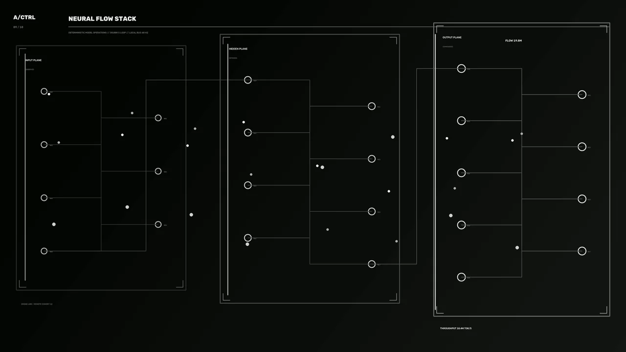 Minimal Dark Sci-Fi HUD Flow Control Panel
