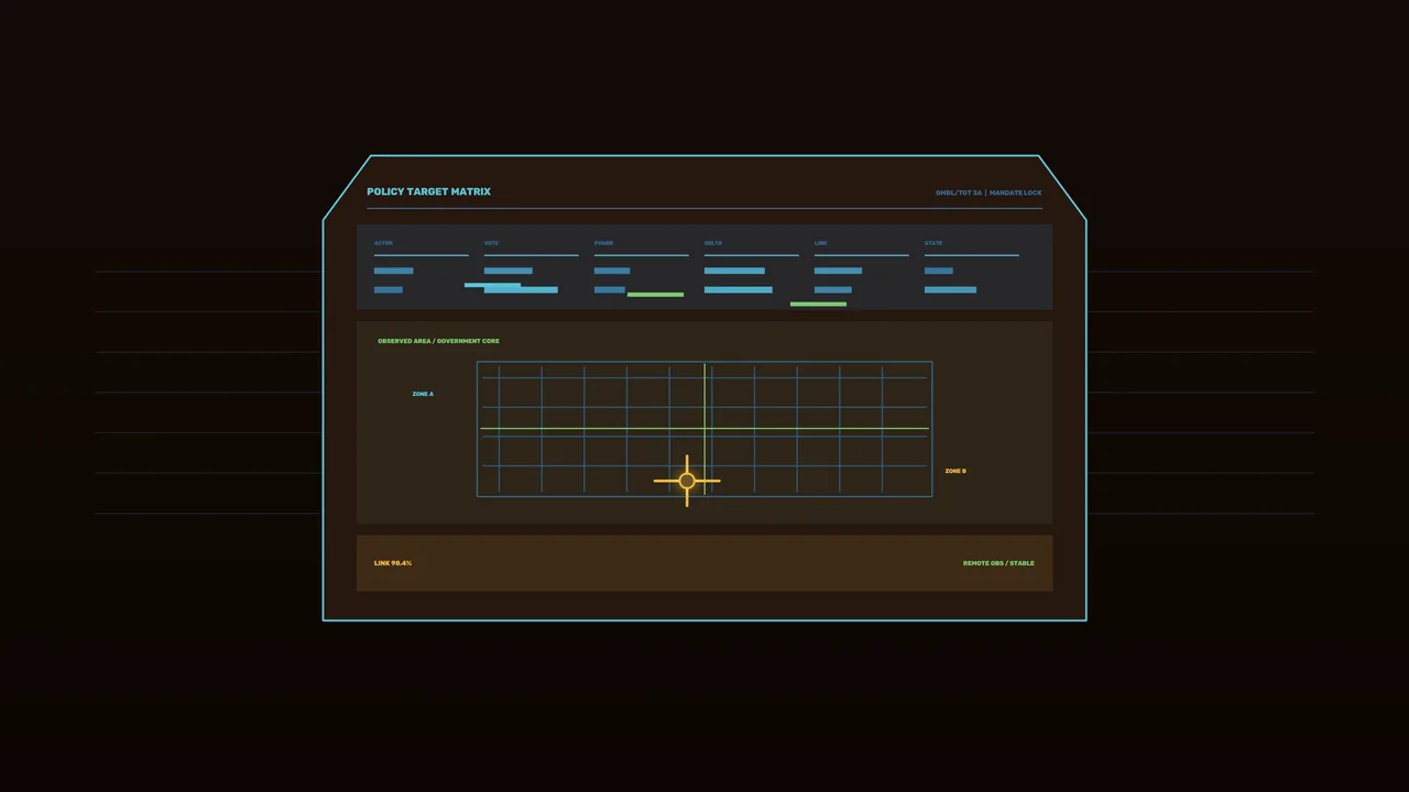 Policy Target Matrix Sci-Fi HUD Dashboard 4K Wallpaper