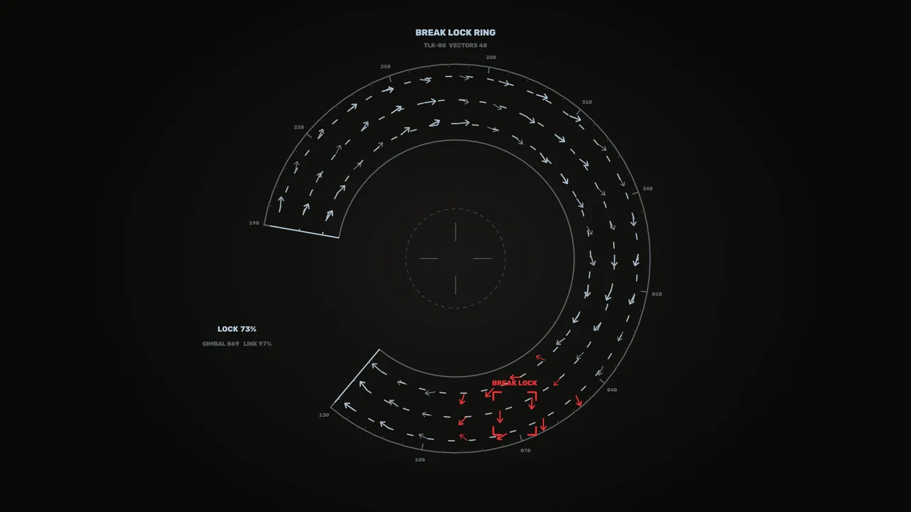 Circular Target-Lock HUD, 4K Sci-Fi Wallpaper