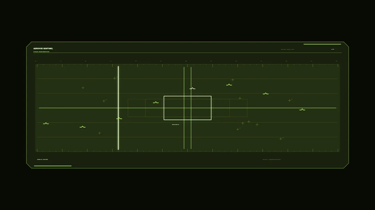 Green Sci-Fi Surveillance HUD Dashboard with Target Frame 4K Wallpaper