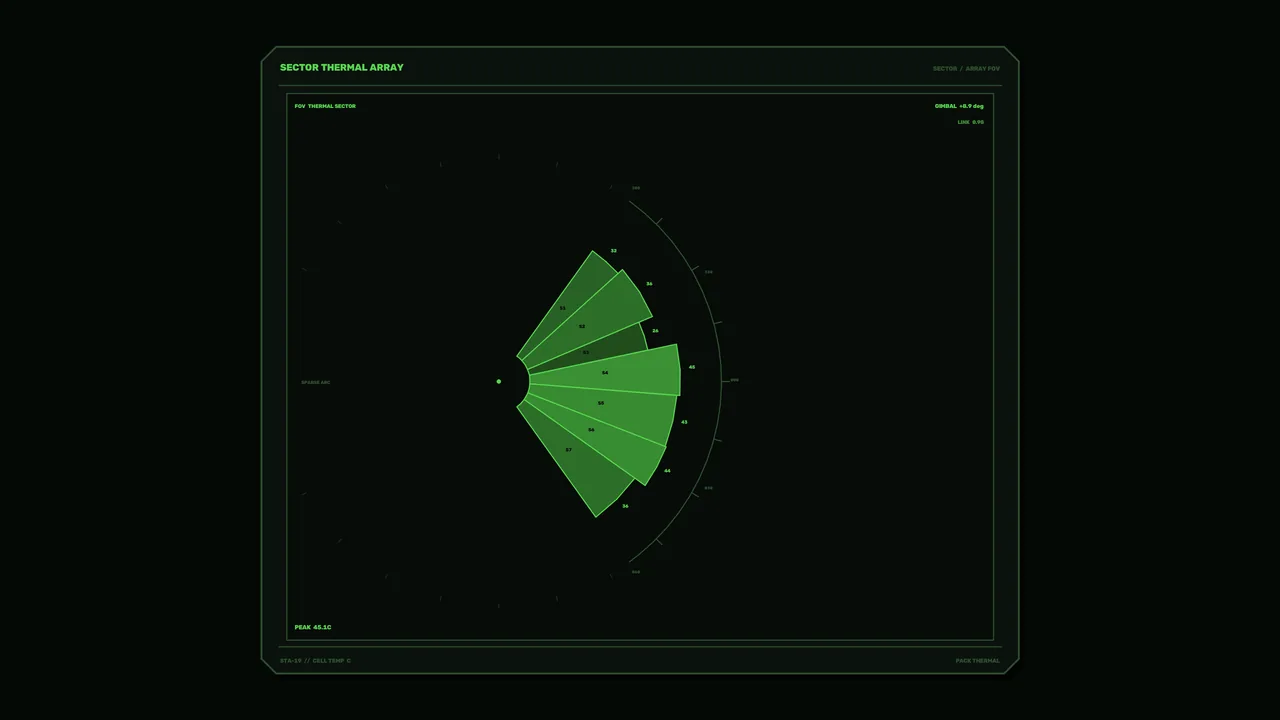 Green Sector Thermal Array Battery Cell Temperature HUD Wallpaper