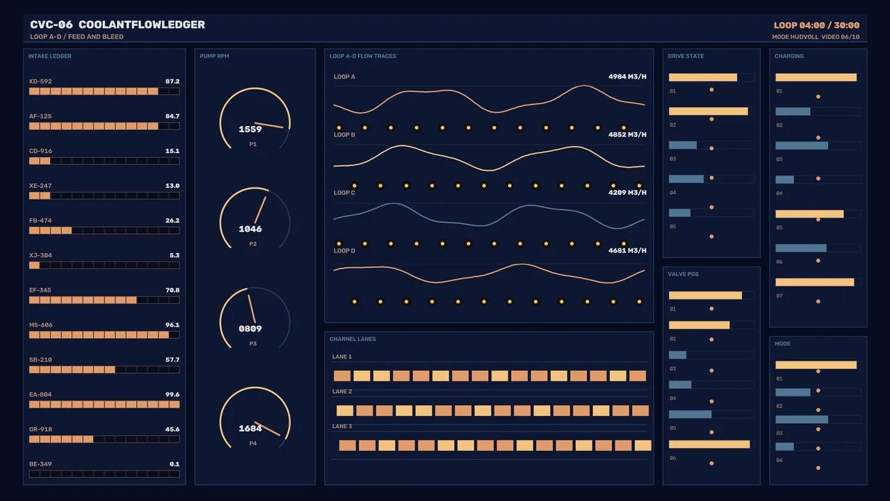 Coolant Flow Control HUD Dashboard 4K Wallpaper