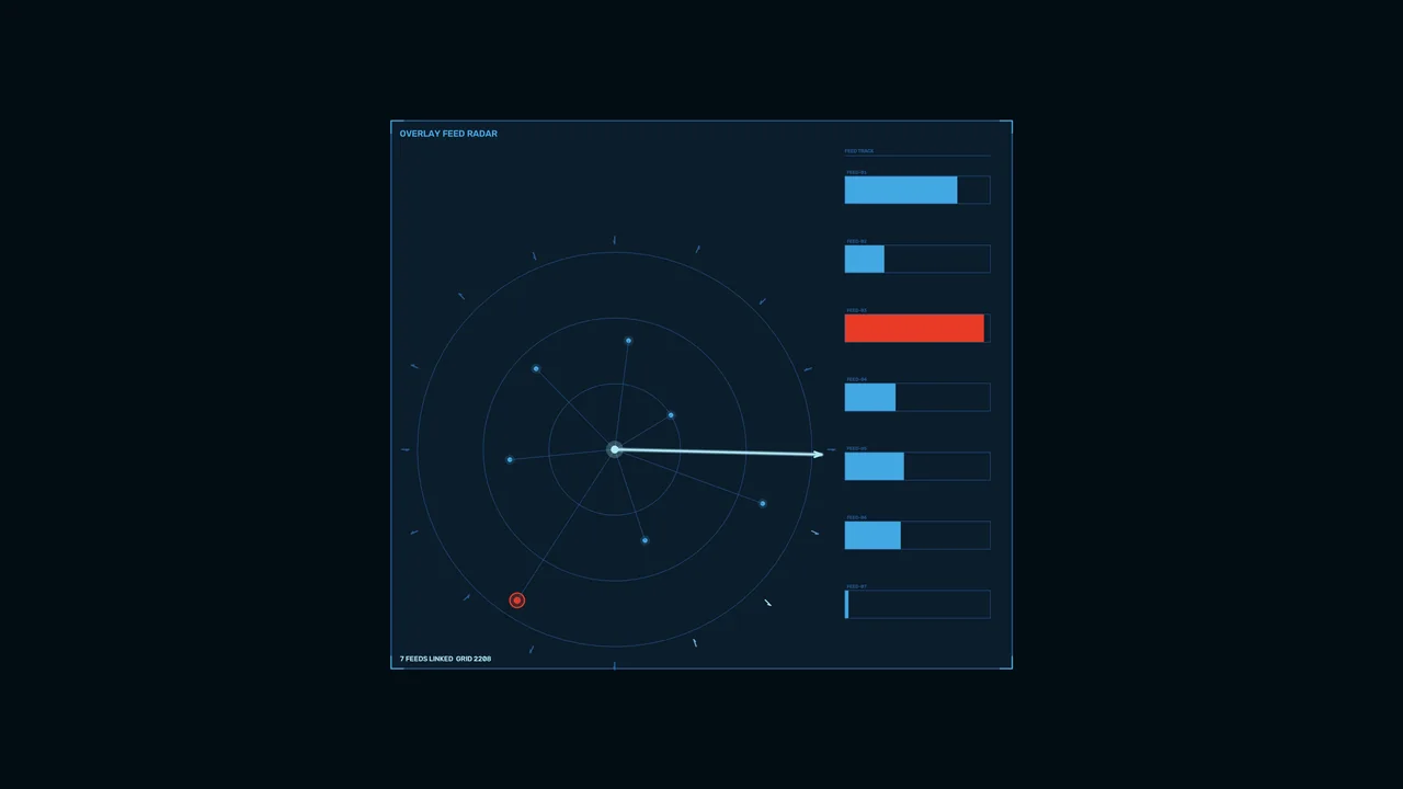4K Radar Data Dashboard HUD with Circular Scanner