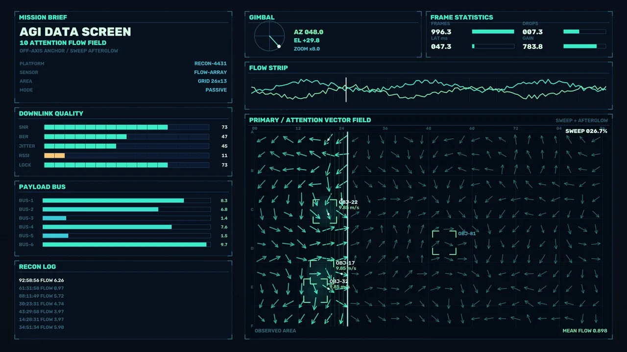 Futuristic Recon Data HUD with Telemetry Vector Field 4K Wallpaper