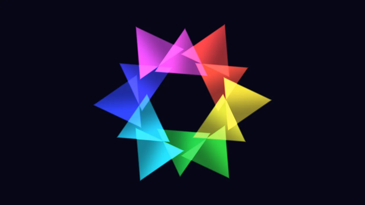 Colorful Kaleidoscopic Triangle Ring 4K Wallpaper