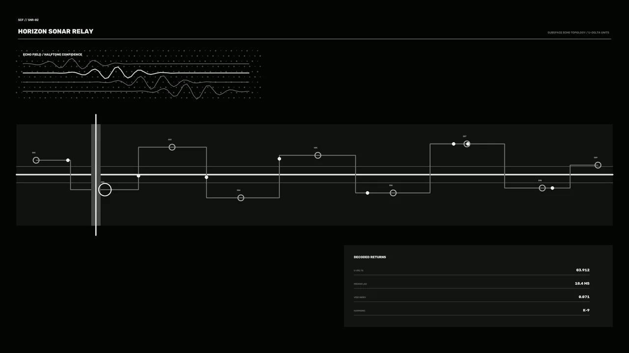 Monochrome Spacecraft Sonar Relay HUD Dashboard 4K Wallpaper