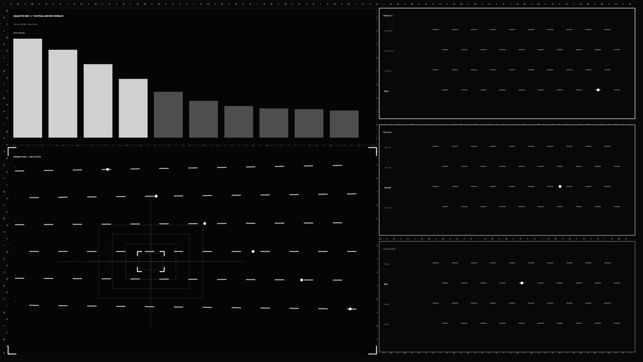 Monochrome Sci-Fi Telemetry HUD Dashboard 4K Wallpaper
