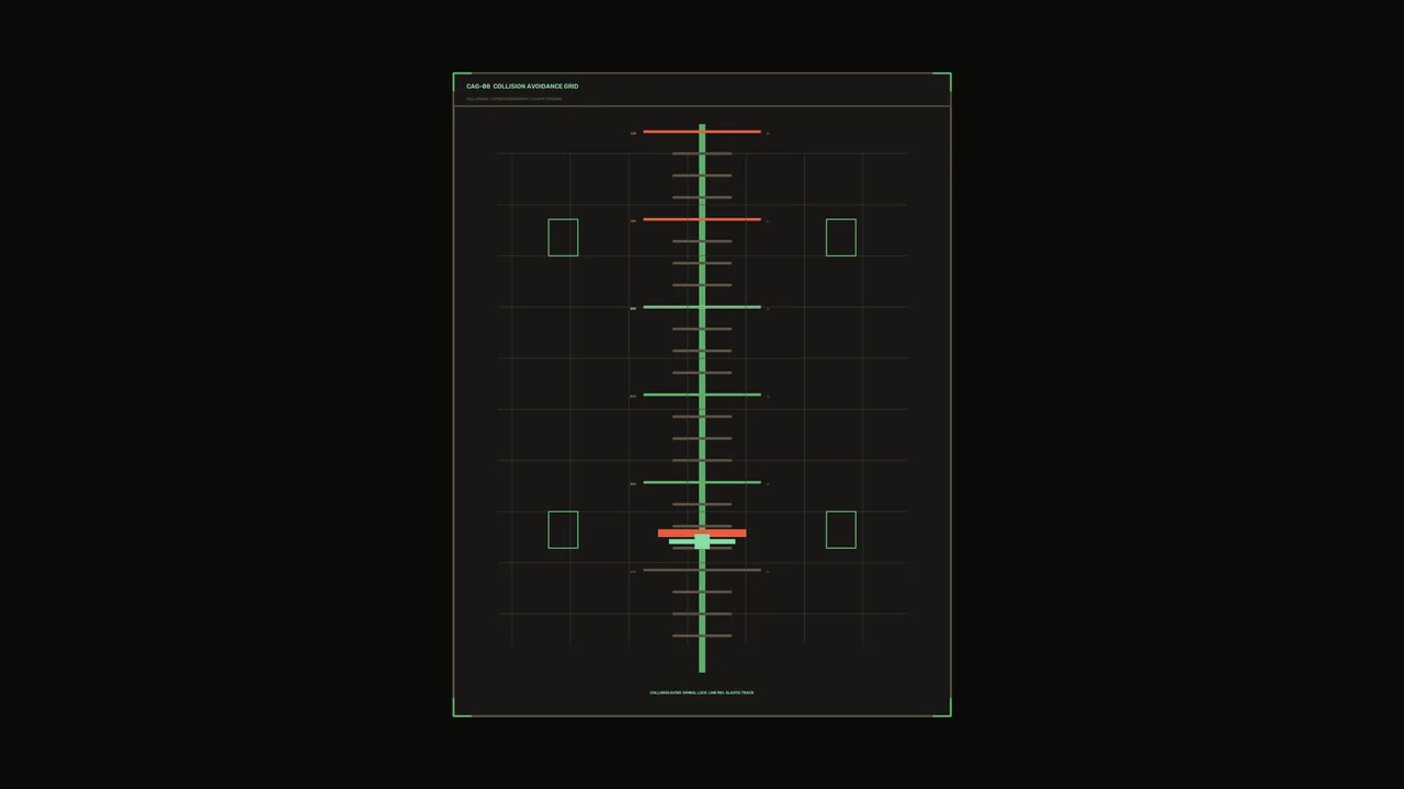 Sci-Fi Collision Avoidance Grid HUD Wallpaper