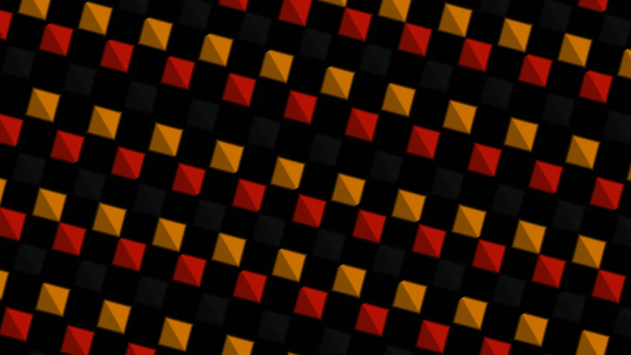 Black Red and Gold Faceted Grid 4K Wallpaper