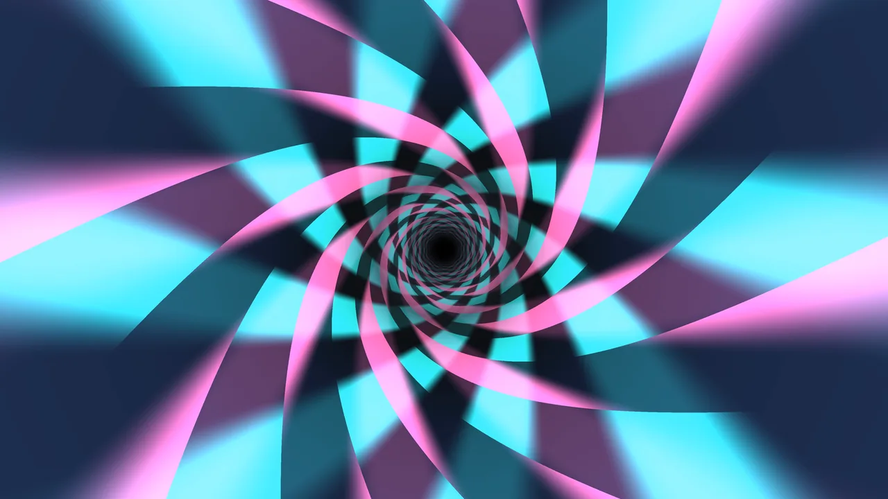 Neon Cyan and Pink Spiral Tunnel 4K Wallpaper