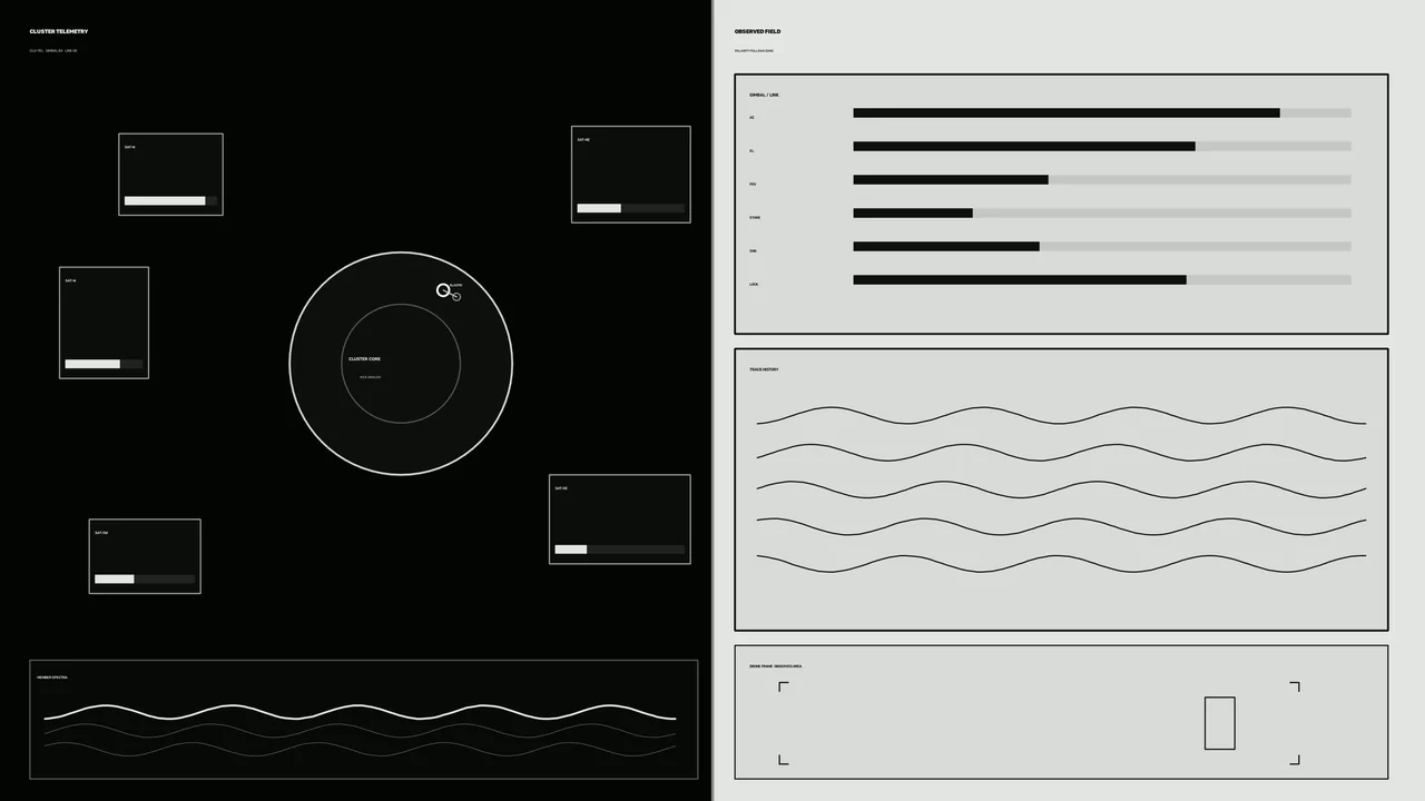 4K Sci-Fi Cluster Telemetry HUD Dashboard Wallpaper
