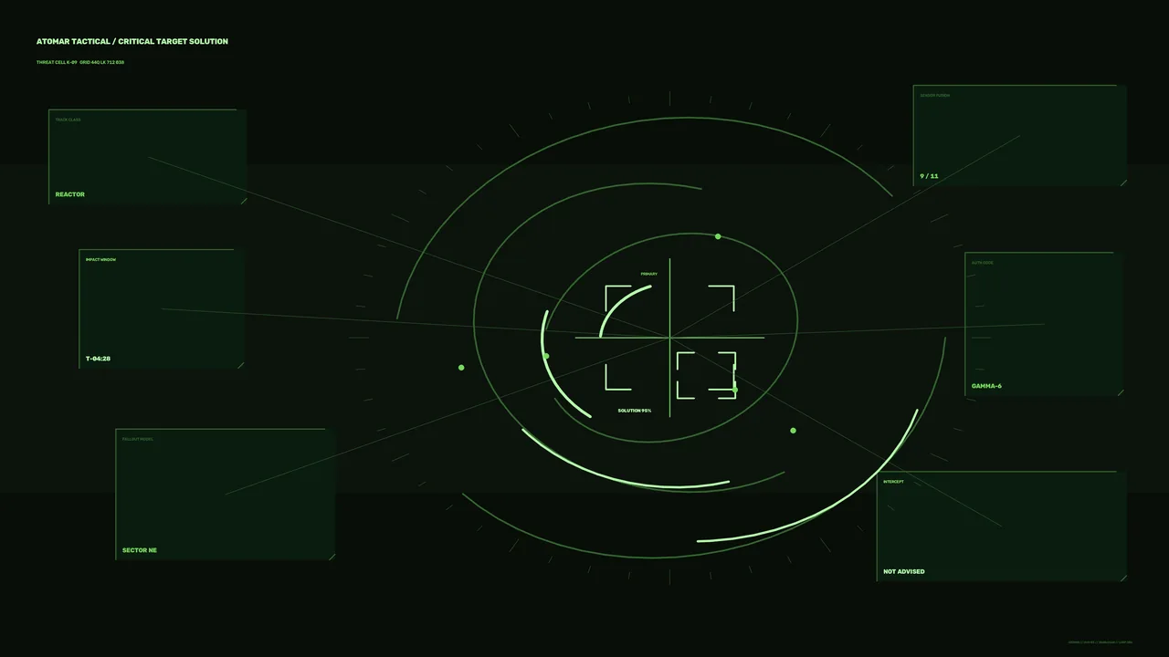Green Sci-Fi Radar Reticle HUD Interface — 4K Wallpaper