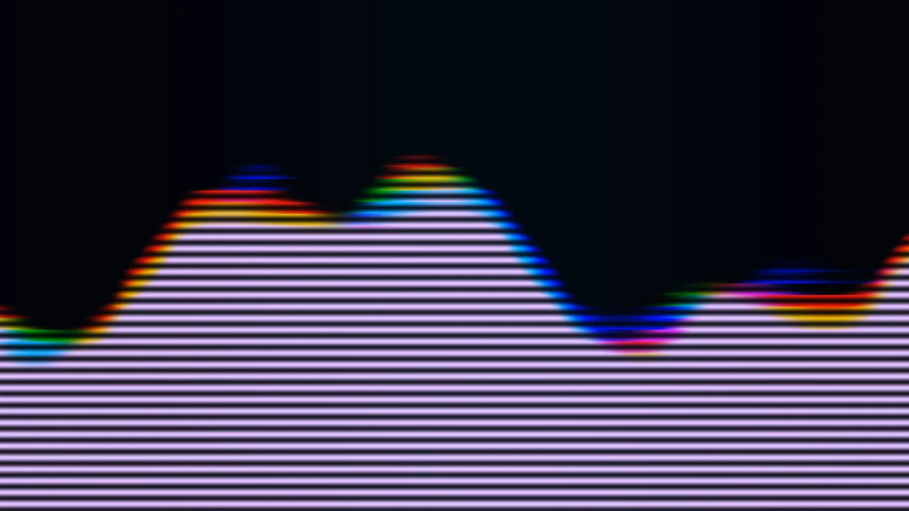 Sci-Fi HUD Waveform Telemetry Display with Color Channel Displacement