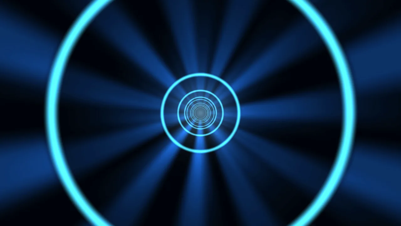 Electric Blue Circular Scanner HUD Interface 4K Wallpaper