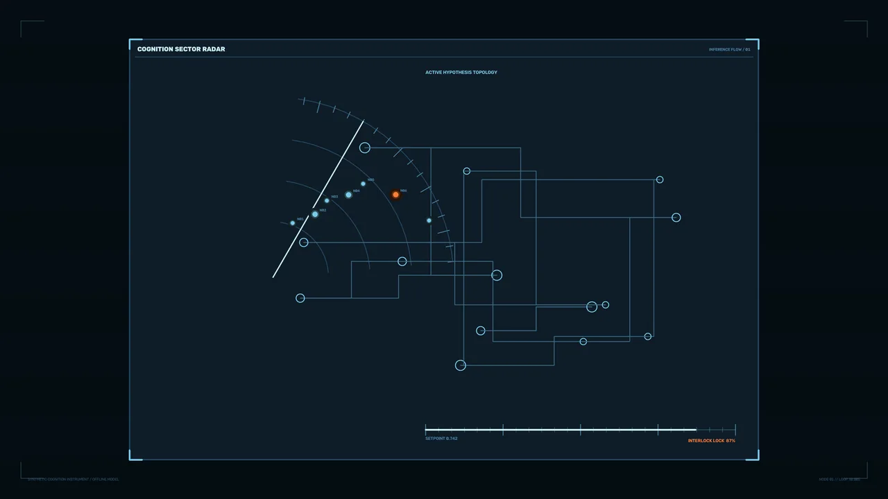 Sci-Fi Radar HUD Interface with Topology Diagram, 4K Wallpaper
