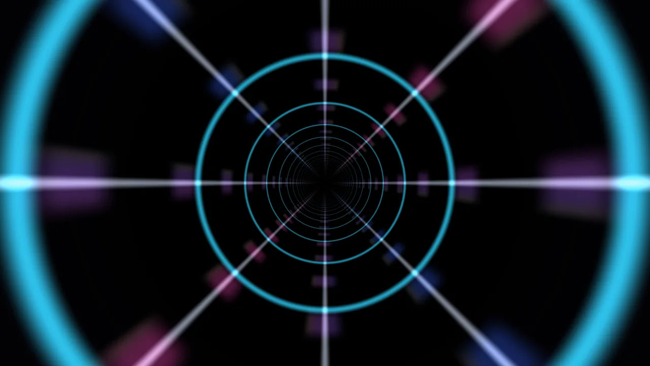 Futuristic Cyan Concentric Ring Crosshair 4K Wallpaper