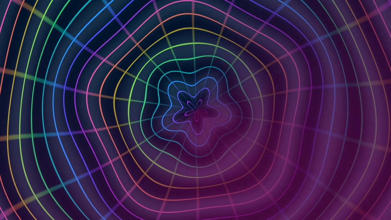 Colorful Concentric Ripple Pattern on Dark Gradient