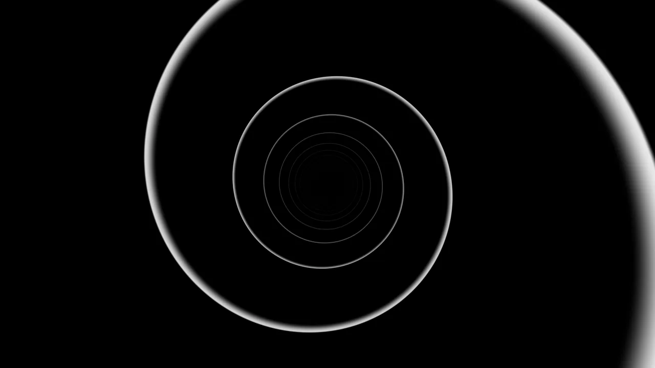 Monochrome Concentric Rings on Black 4K Wallpaper