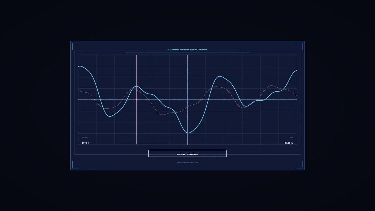 Clean Energy Dashboard Waveform HUD 4K Sci-Fi Wallpaper