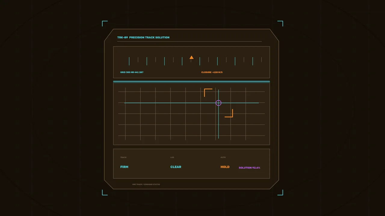 Futuristic Tracking HUD Dashboard with Grid Telemetry 4K Wallpaper