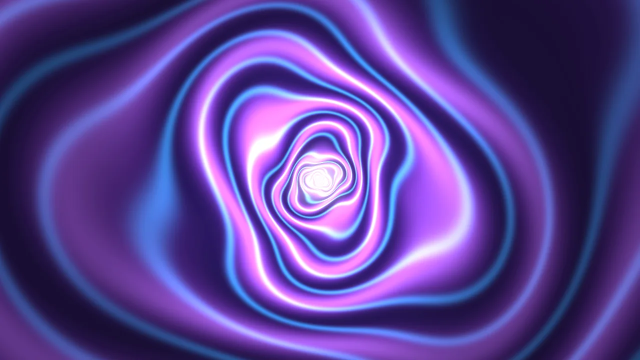 Neon Concentric Tunnel in Violet, Magenta and Cyan 4K Wallpaper