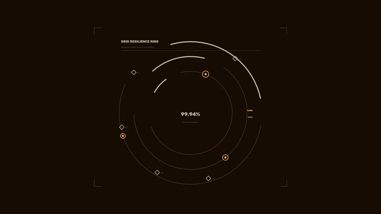 Grid Resilience Ring Circular Telemetry HUD 4K Wallpaper