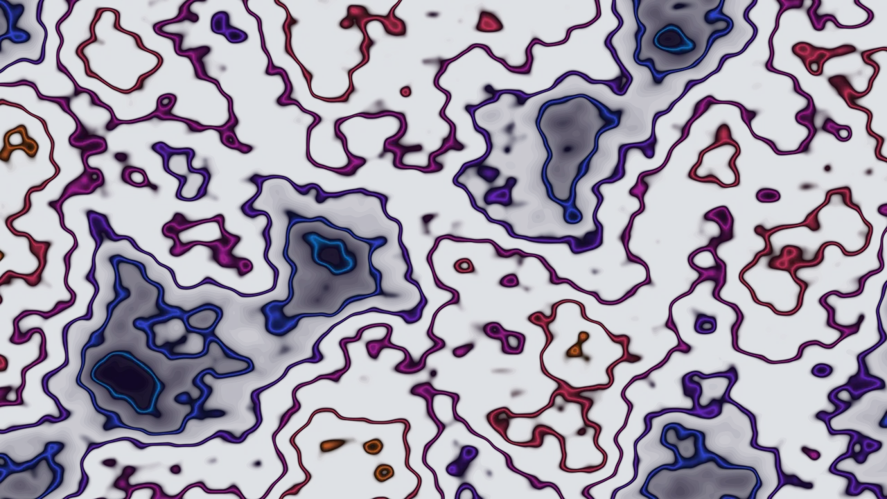 Neon Contour Lines on Dark Blue Abstract 4K Wallpaper