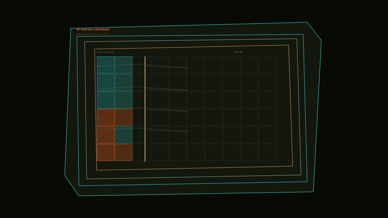 Battery Cell Diagnostics HUD Grid 4K Sci-Fi Wallpaper