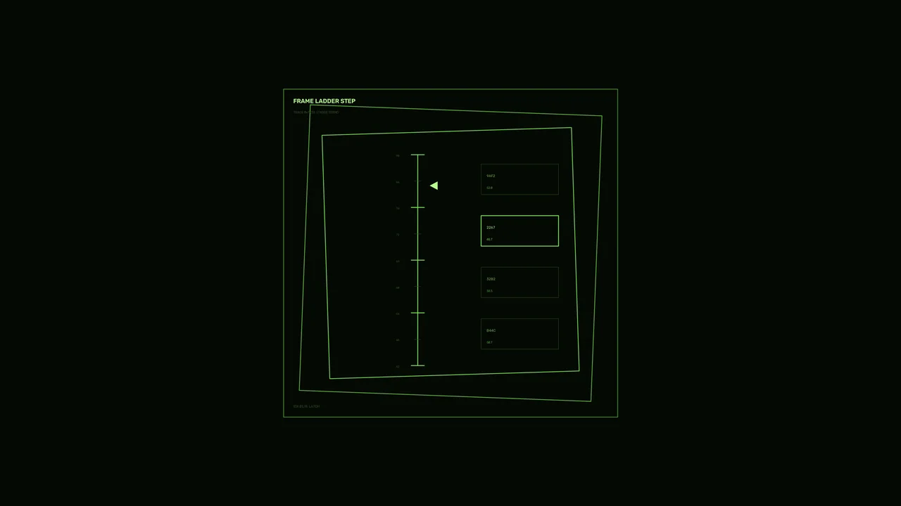 Frame Ladder Step HUD with Vertical Data Scale 4K Sci-Fi Wallpaper
