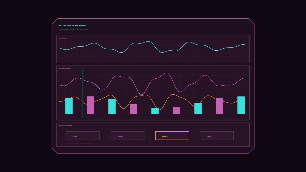 Pipe Sonar Triage HUD Control Screen 4K Sci-Fi Wallpaper